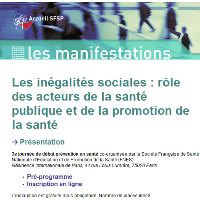 Les inégalités sociales : rôle des acteurs de la santé publique et de la promotion de la santé