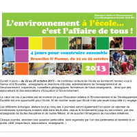 L'Environnement à l'école... c'est l'affaire de tous ! 4 jours pour construire ensemble