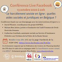 Harcèlement sexiste en ligne : le 13/10 Conférence Live Facebook